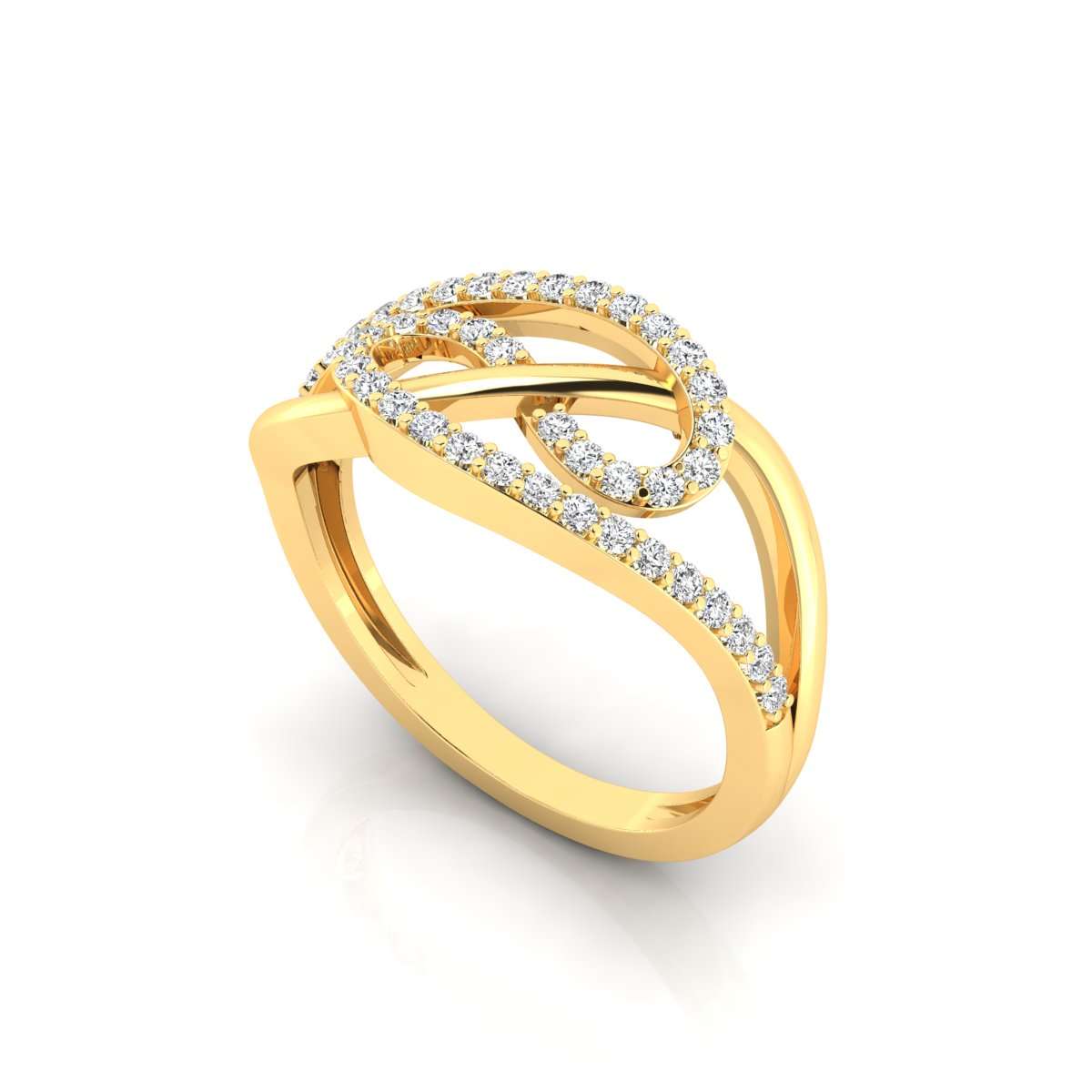 MauliJewels 1/3 Carat Interlocking Wedding Swirl Diamond Ring for Women 10K Rose, White Yellow Gold Mauli Jewels