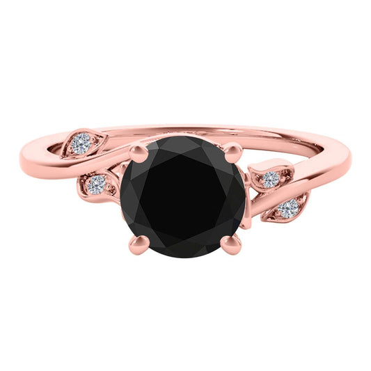Mauli Jewels 1.15 Carat Black and White Diamond Bridal Ring Set for Women in 14K Solid Rose, White, and Yellow Gold Mauli Jewels