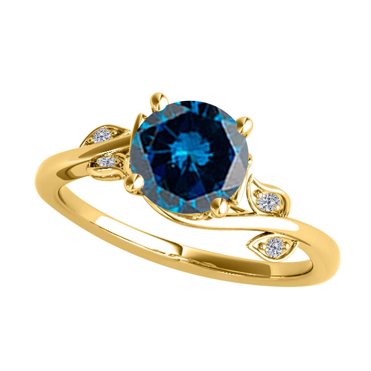 MauliJewels 1.15 Carat White And Blue Diamond Bridal Set Engagement Wedding Ring for Women Prong-Setting 14K Solid Rose, White Yellow Gold Mauli Jewels