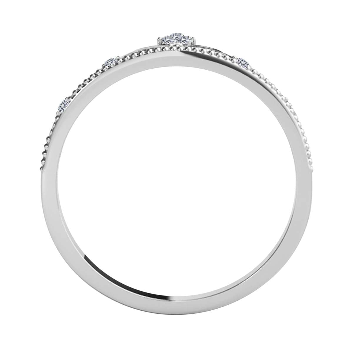 Mauli Jewels 0.07 Carat Crown Diamond Milgrained Wedding Band Prong-Setting 10K Solid Rose, White Yellow Gold Mauli Jewels