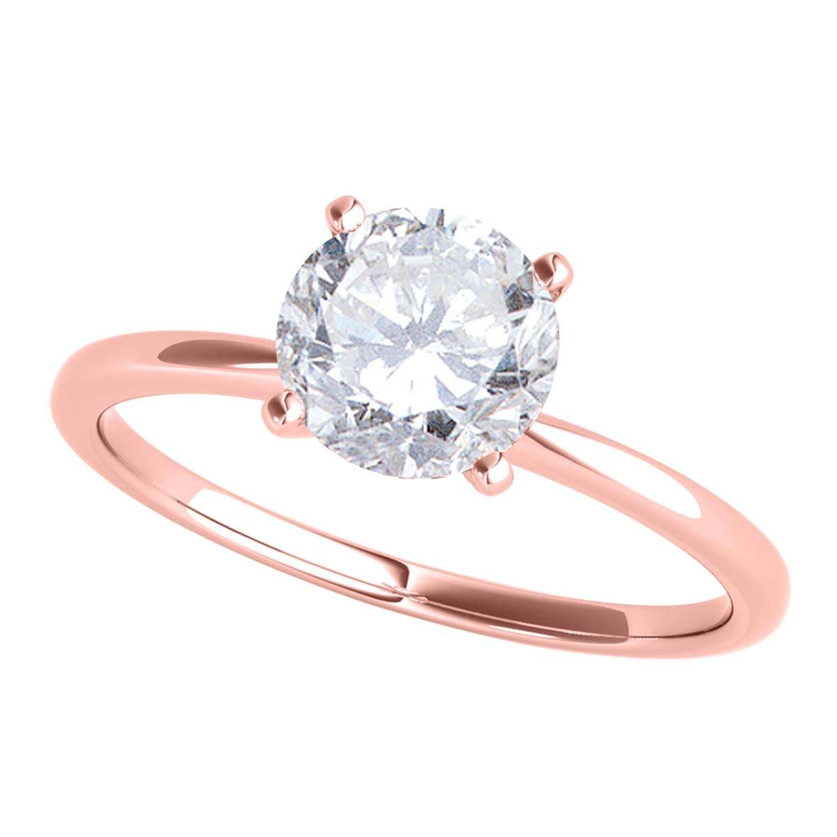 MAULI JEWELS 0.50 Carat Brilliant Cut Diamond Prong Set Classic Solitaire Ring In 10K Solid White Rose Yellow Gold, Mauli Jewels