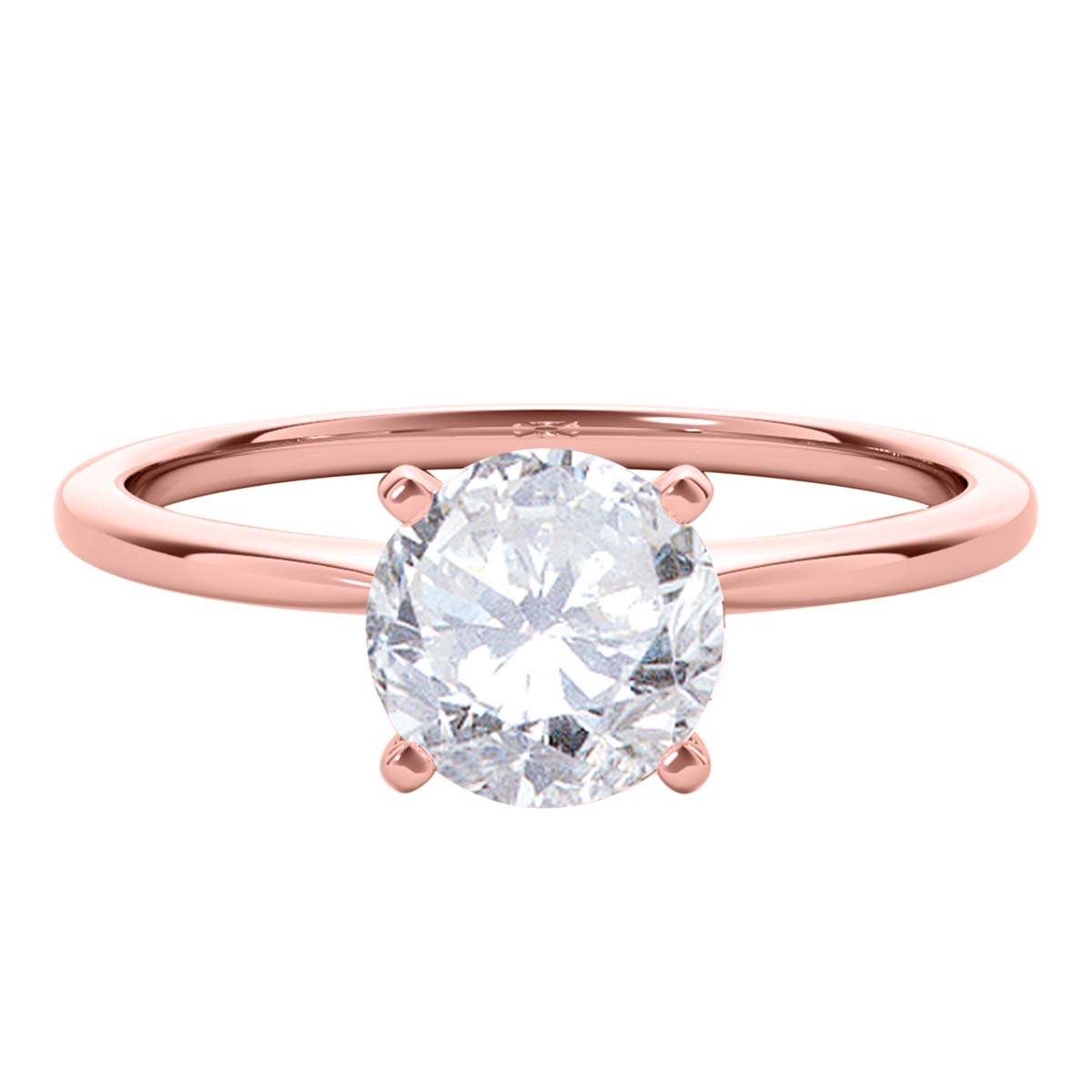 MAULI JEWELS 0.50 Carat Brilliant Cut Diamond Prong Set Classic Solitaire Ring In 10K Solid White Rose Yellow Gold, Mauli Jewels