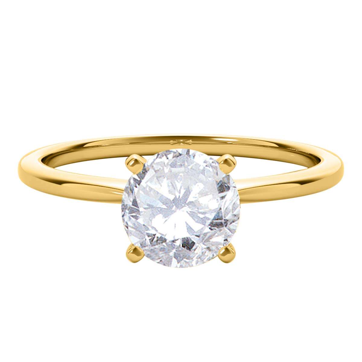MAULI JEWELS 0.50 Carat Brilliant Cut Diamond Prong Set Classic Solitaire Ring In 10K Solid White Rose Yellow Gold, Mauli Jewels