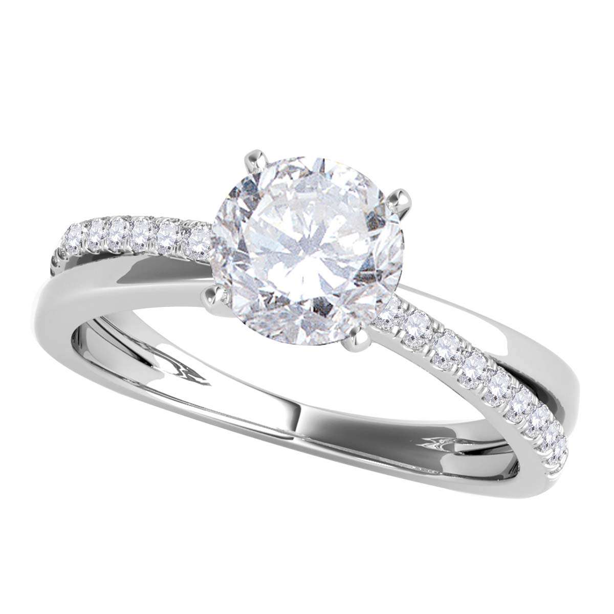 MAULI JEWELS 3/4 Carat Natural Round White Diamond (I-J/ I1-I2) Solitaire Twisted Shank Solitaire Engagement Ring In 14K Rose Gold, Ring Size 5 | Mauli Jewels