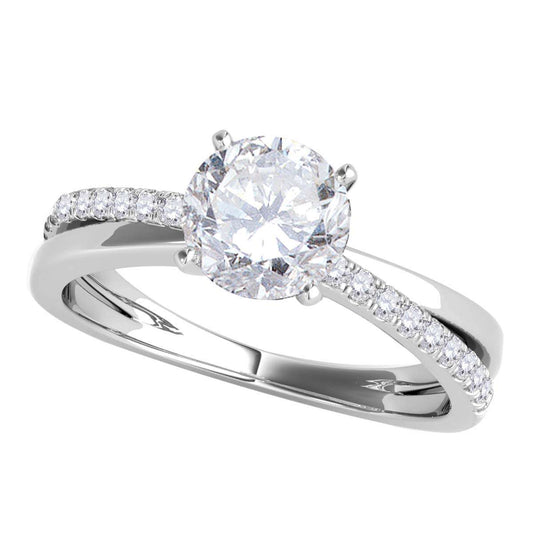 MAULI JEWELS 3/4 Carat Natural Round White Diamond (I-J/ I1-I2) Solitaire Twisted Shank Solitaire Engagement Ring In 14K Rose Gold, Ring Size 5 | Mauli Jewels