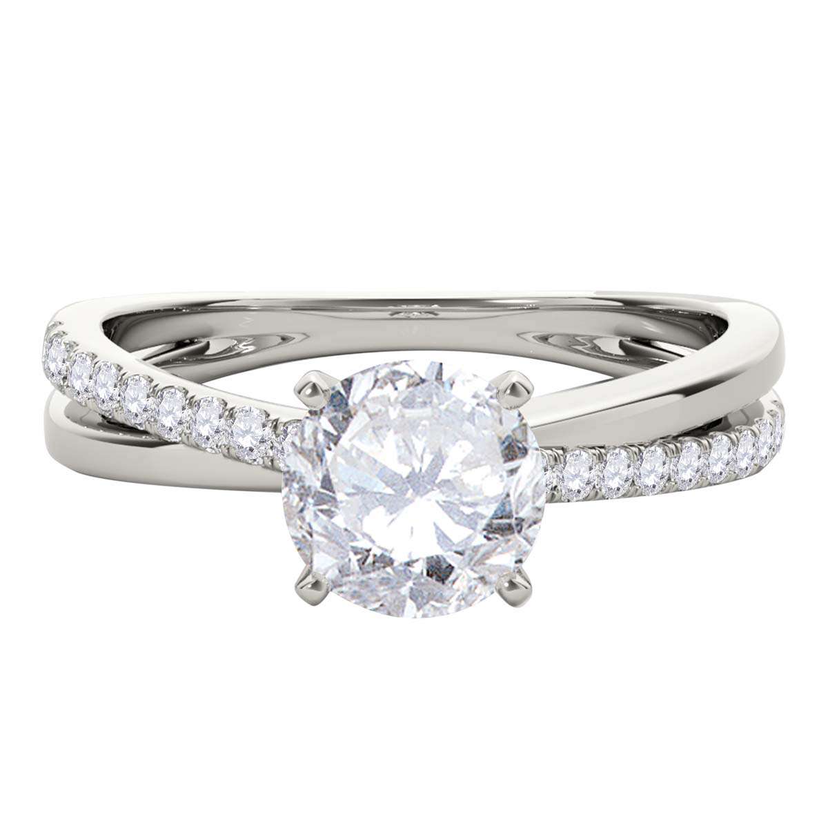 MAULI JEWELS 3/4 Carat Natural Round White Diamond (I-J/ I1-I2) Solitaire Twisted Shank Solitaire Engagement Ring In 14K Rose Gold, Ring Size 5 | Mauli Jewels