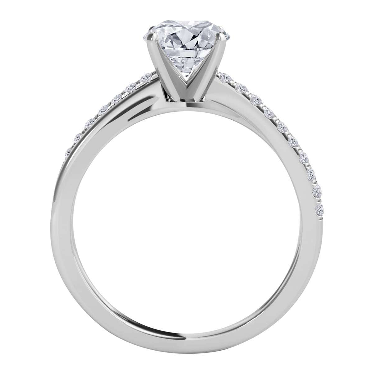 MAULI JEWELS 3/4 Carat Natural Round White Diamond (I-J/ I1-I2) Solitaire Twisted Shank Solitaire Engagement Ring In 14K Rose Gold, Ring Size 5 | Mauli Jewels