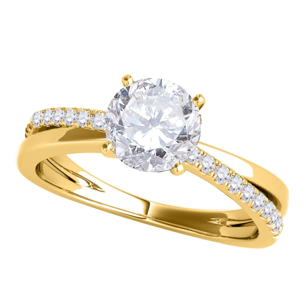 MAULI JEWELS 3/4 Carat Natural Round White Diamond (I-J/ I1-I2) Solitaire Twisted Shank Solitaire Engagement Ring In 14K Rose Gold, Ring Size 5 | Mauli Jewels