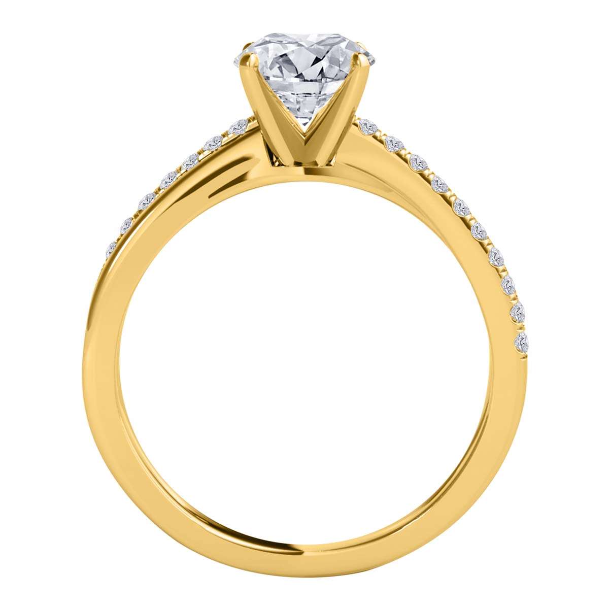 MAULI JEWELS 3/4 Carat Natural Round White Diamond (I-J/ I1-I2) Solitaire Twisted Shank Solitaire Engagement Ring In 14K Rose Gold, Ring Size 5 | Mauli Jewels