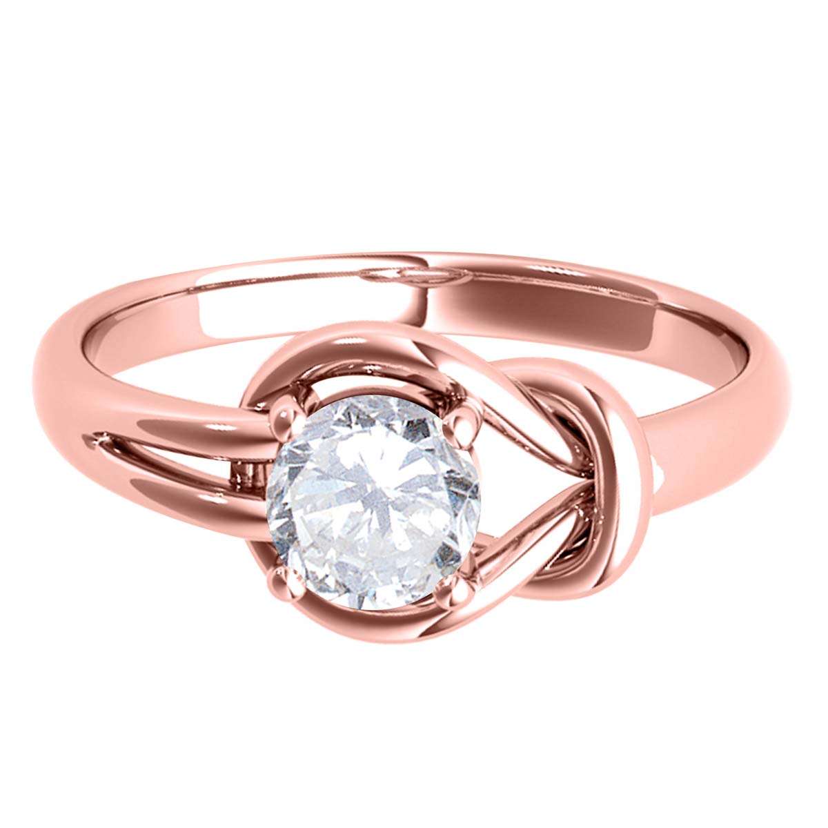 MAULI JEWELS 0.50 Carat Diamond Love Knot Wedding Engagement Ring In10K Solid Rose White Yellow Gold Mauli Jewels
