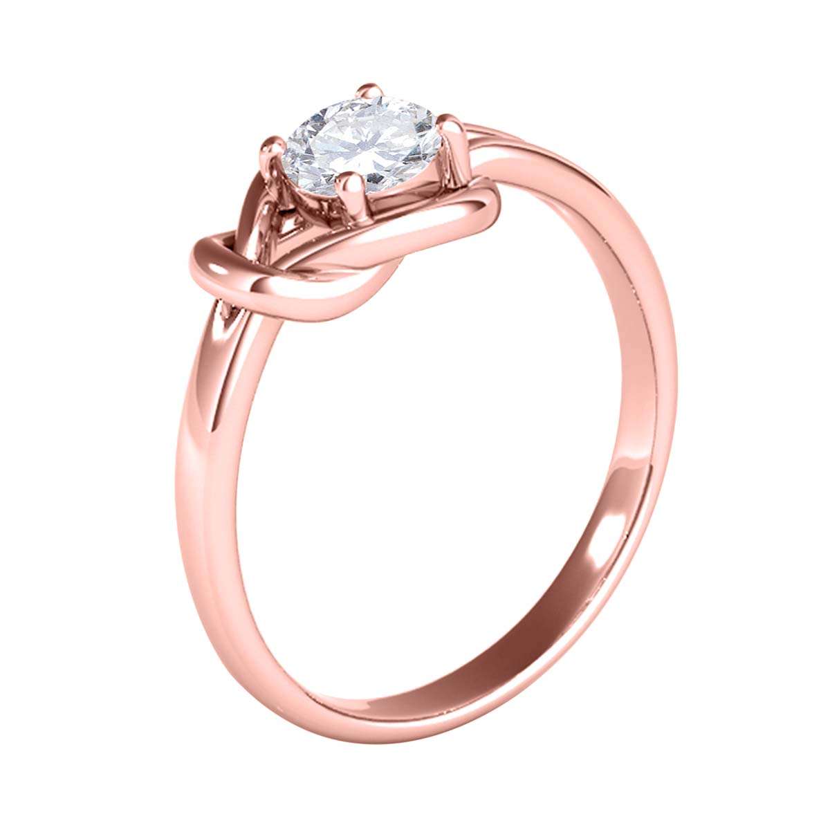 MAULI JEWELS 0.50 Carat Diamond Love Knot Wedding Engagement Ring In10K Solid Rose White Yellow Gold Mauli Jewels