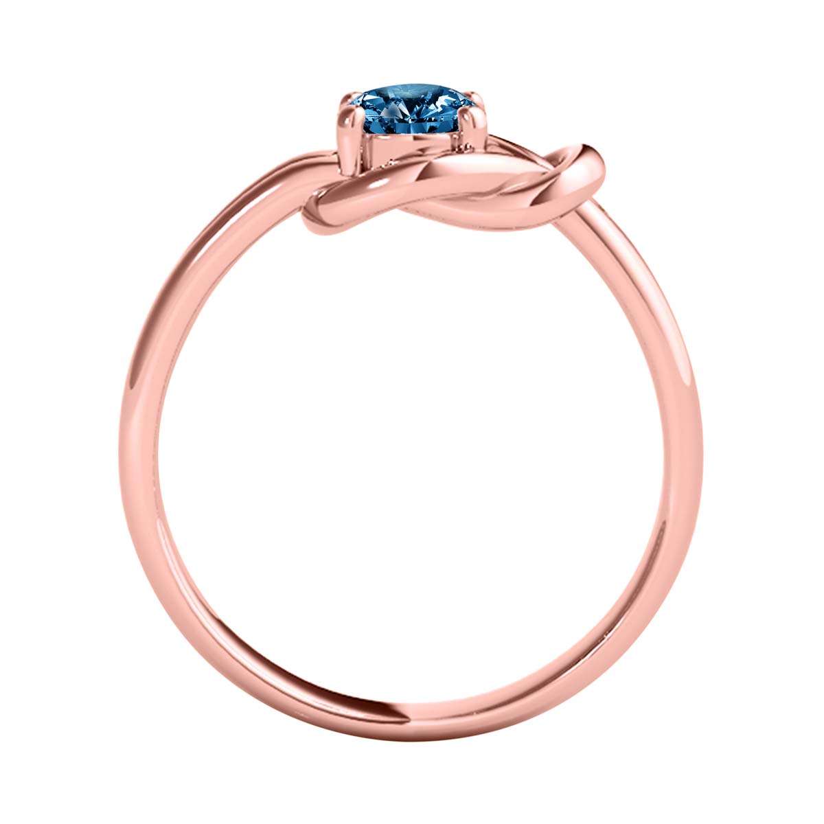 MAULI JEWELS 1.00 Carat Round Natural Blue Diamond Engagement Women Ring In 14K Solid White Rose Yellow Gold | Mauli Jewels