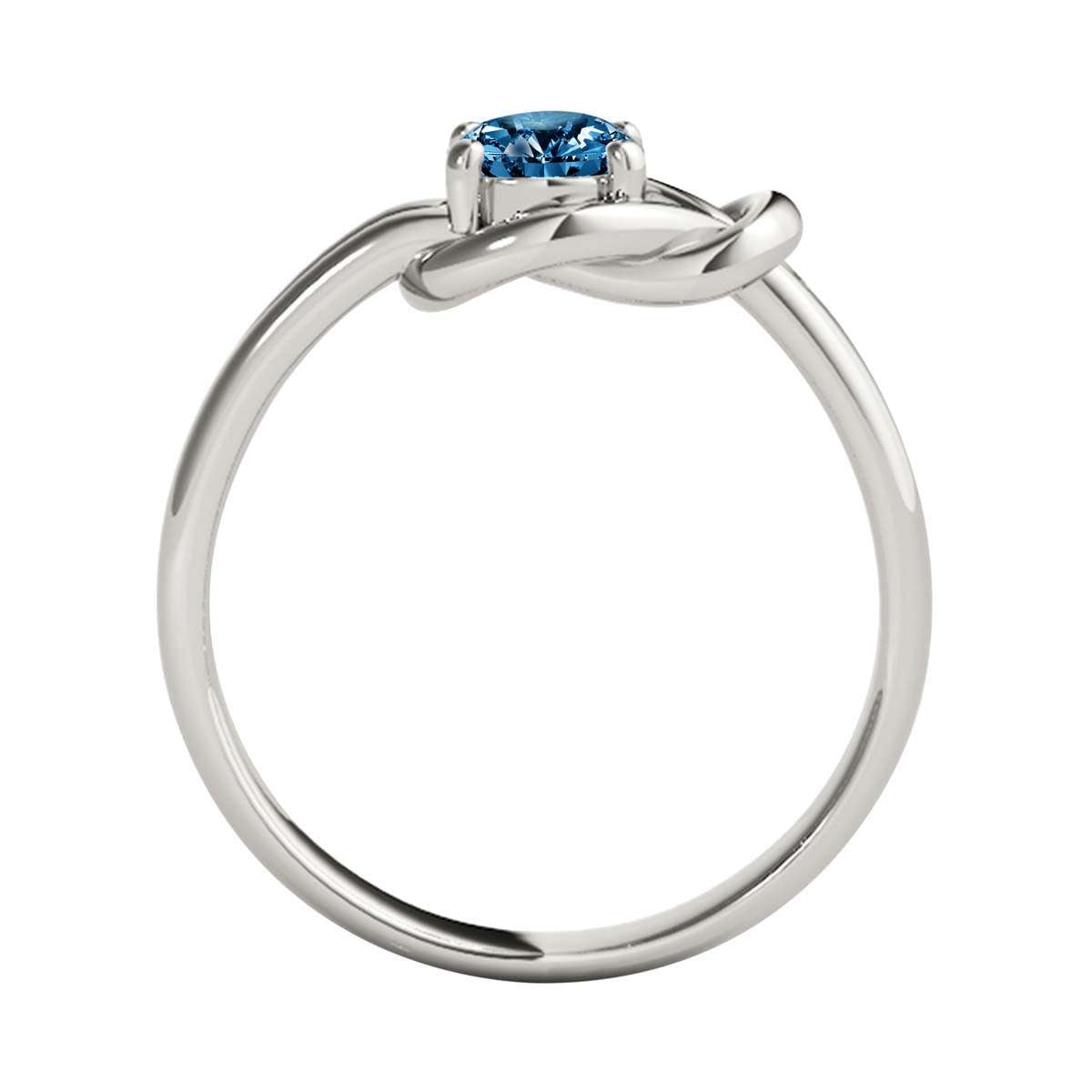 MAULI JEWELS 1.00 Carat Round Natural Blue Diamond Engagement Women Ring In 14K Solid White Rose Yellow Gold | Mauli Jewels