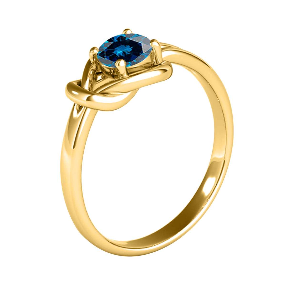 MAULI JEWELS 1.00 Carat Round Natural Blue Diamond Engagement Women Ring In 14K Solid White Rose Yellow Gold | Mauli Jewels