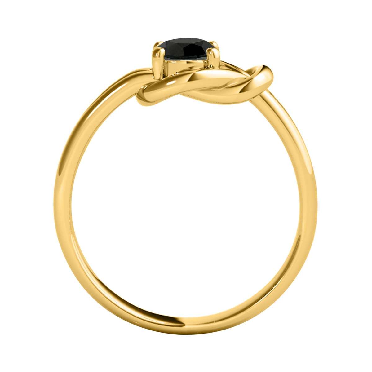 1.00 Carat Natural Black Diamond Love Knot Engagement Wedding Ring For Women In 14K Solid White Rose Yellow Gold Mauli Jewels