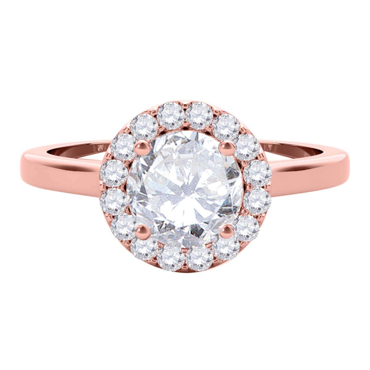 Mauli Jewels 0.75 Carat Natural Diamond Halo Engagement Ring – 14K Rose, White, or Yellow Gold Mauli Jewels