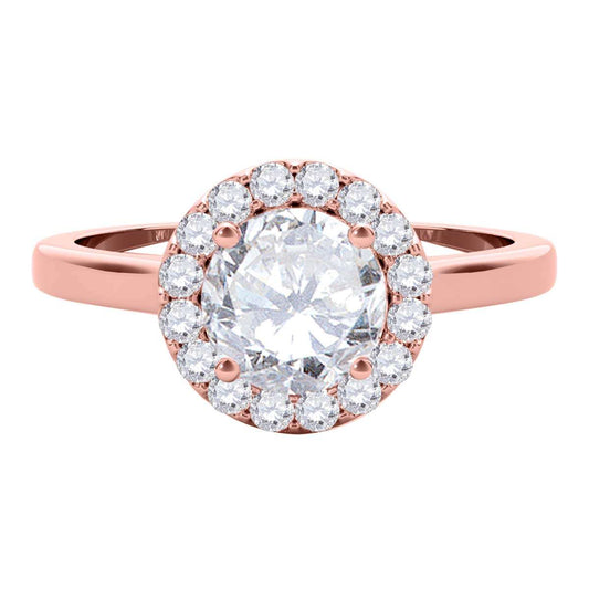 Mauli Jewels 0.75 Carat Natural Diamond Halo Engagement Ring – 14K Rose, White, or Yellow Gold Mauli Jewels