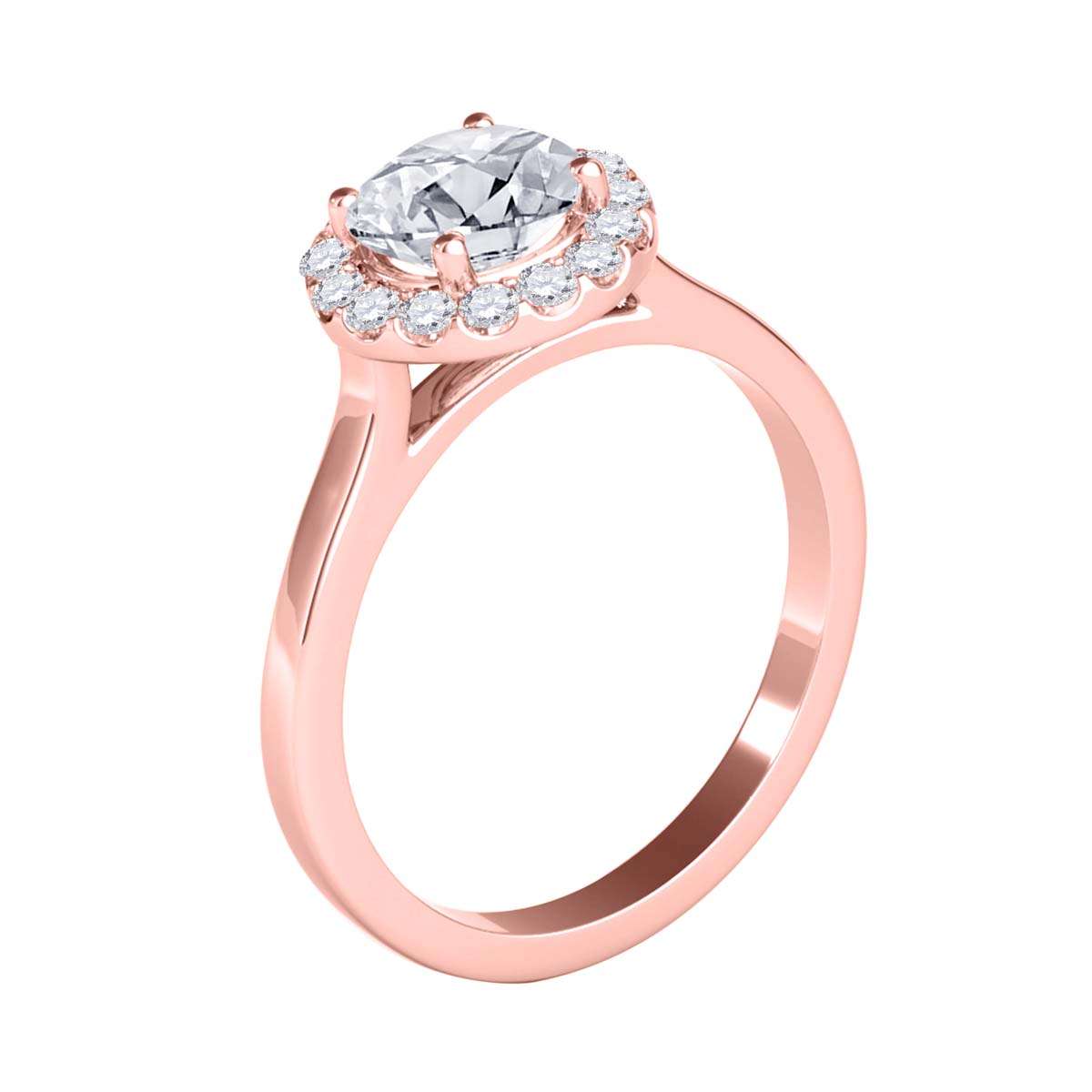 Mauli Jewels 0.75 Carat Natural Diamond Halo Engagement Ring – 14K Rose, White, or Yellow Gold Mauli Jewels