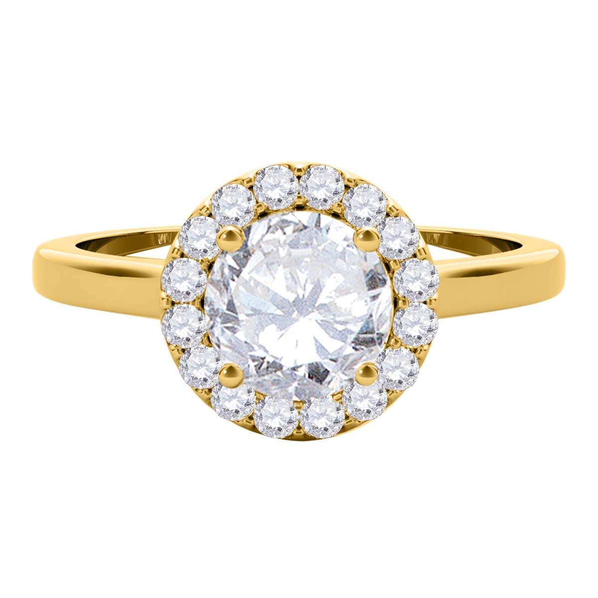 Mauli Jewels 0.75 Carat Natural Diamond Halo Engagement Ring – 14K Rose, White, or Yellow Gold Mauli Jewels
