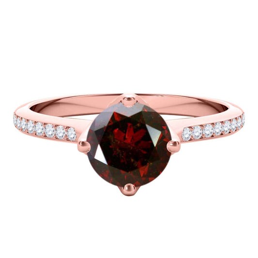 1.15 Carat Red And White Diamond  Engagement Wedding Ring For Women In 14K Solid Rose White Yellow Gold Mauli Jewels