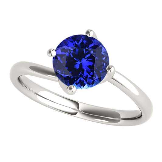 Maulijewels 1.05 Carat 6MM Round Tanzanite Solitaire Ring For Women's In 18K Solid Rose White Yellow Gold Best Jewelry Gift For Women Mauli Jewels