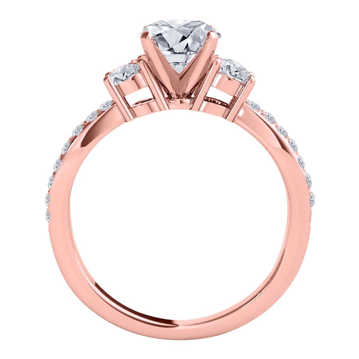 1.0 Carat Natural Diamond Split Shank Engagement Wedding Rings For Women (I-J,I2-I3) In 14K Gold Mauli Jewels