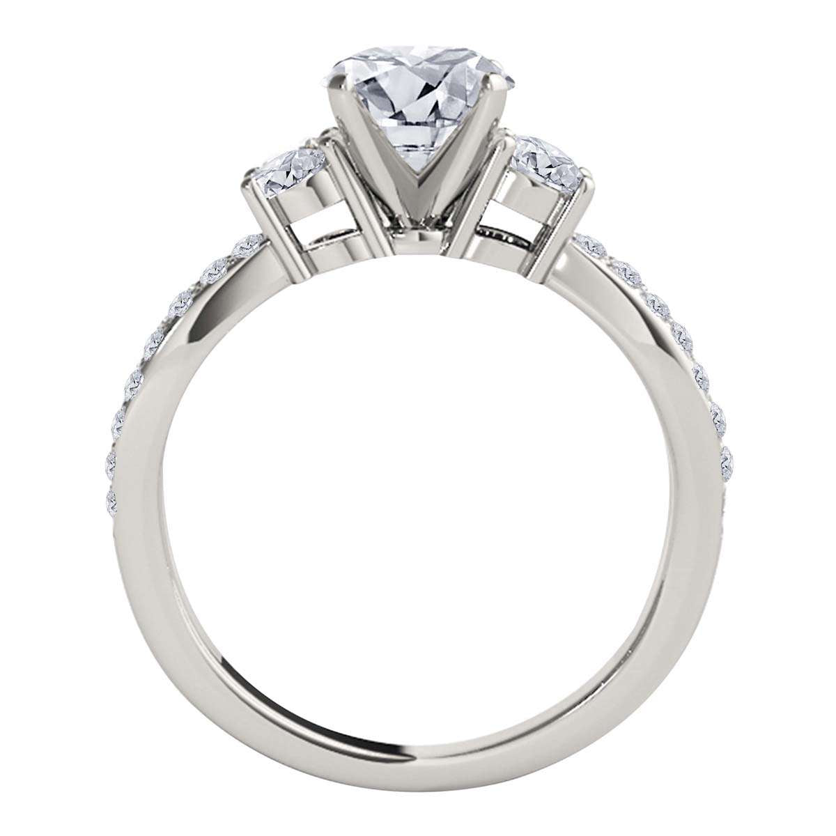 1.0 Carat Natural Diamond Split Shank Engagement Wedding Rings For Women (I-J,I2-I3) In 14K Gold Mauli Jewels