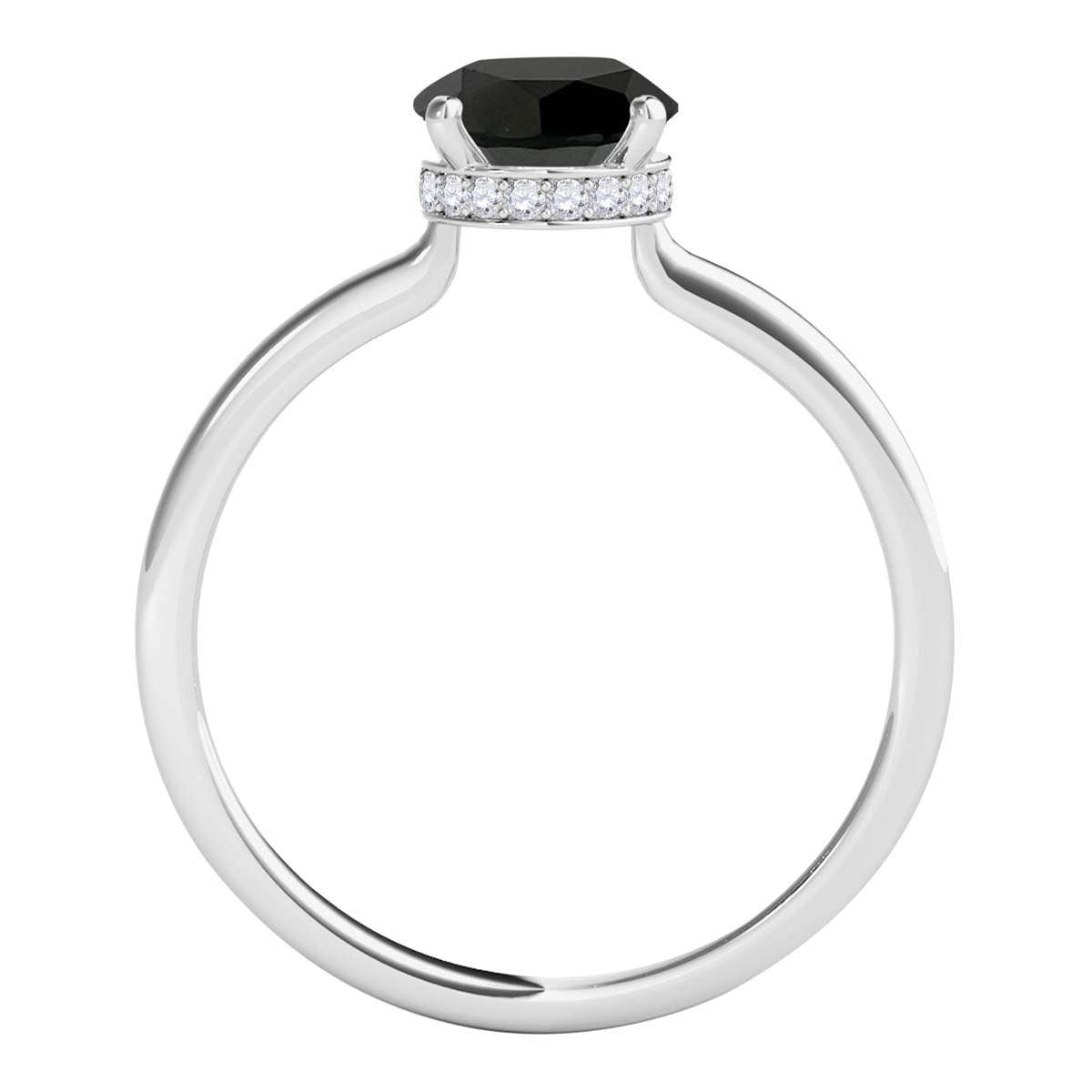 1.05 Carat Natural Black & White Diamond Engagement Solitaire Ring For Women In 18K White Rose Yellow Gold Mauli Jewels