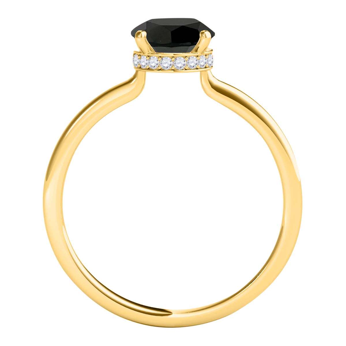 1.05 Carat Natural Black & White Diamond Engagement Solitaire Ring For Women In 18K White Rose Yellow Gold Mauli Jewels