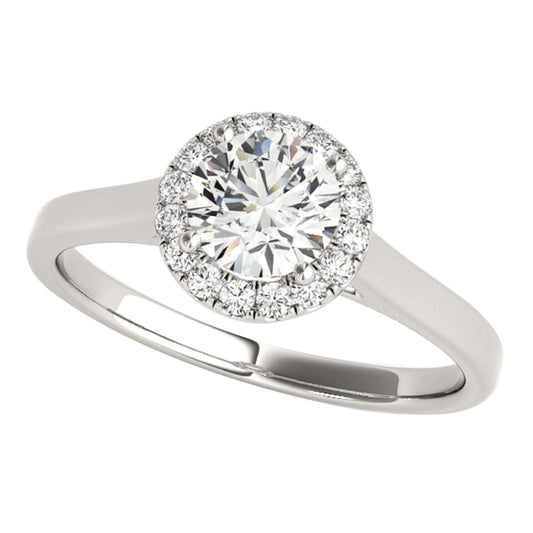 MAULI JEWELS 1.25 Carat Moissanite & Halo Round White Diamond Engagement Solitaire Ring in 14K Solid White, Rose, or Yellow Gold Mauli Jewels