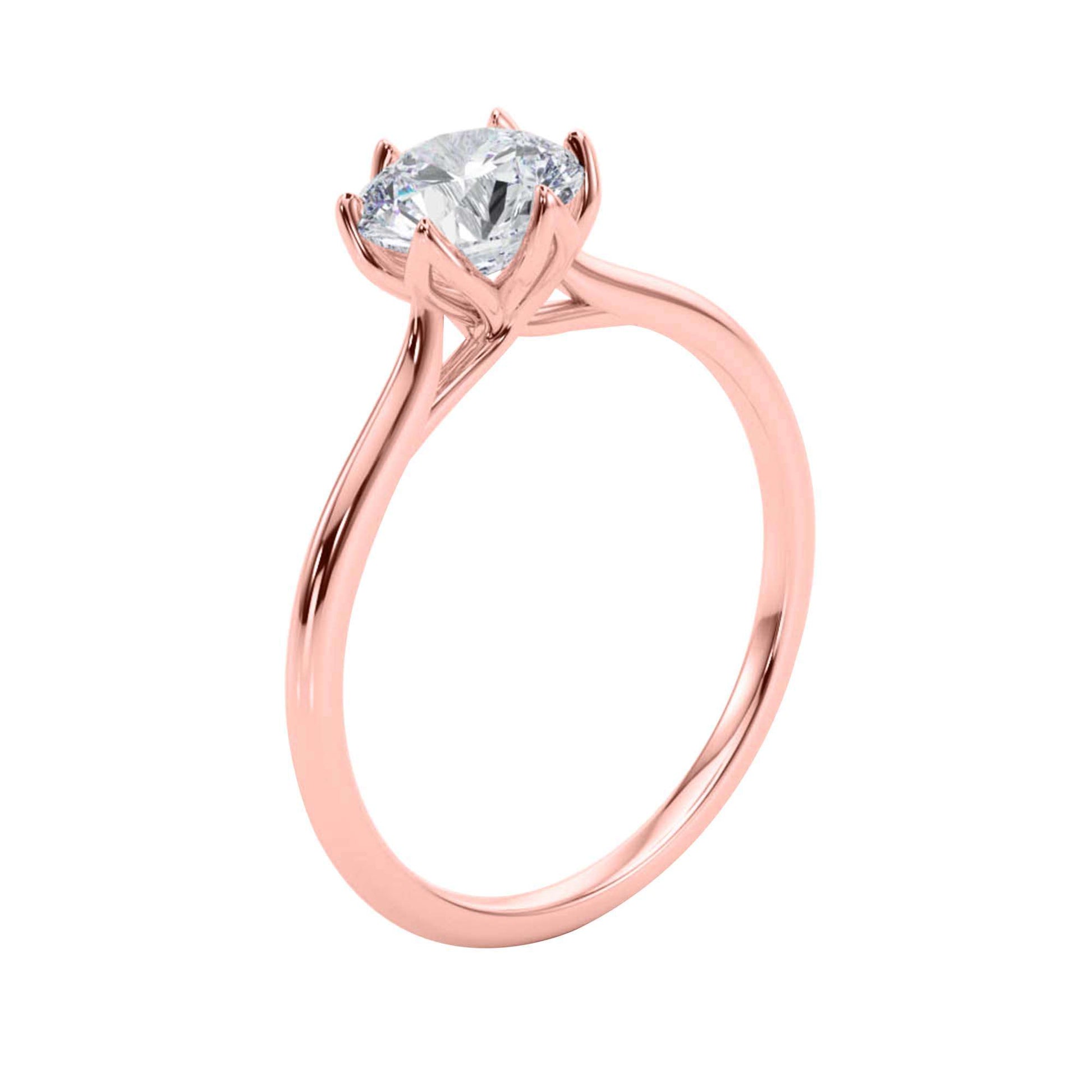 MAULI JEWELS 2.00 Carat White Moissanite Brilliant Round Cut Stone Solitaire Engagement Rings In 14K Solid Rose White & Yellow Gold Mauli Jewels
