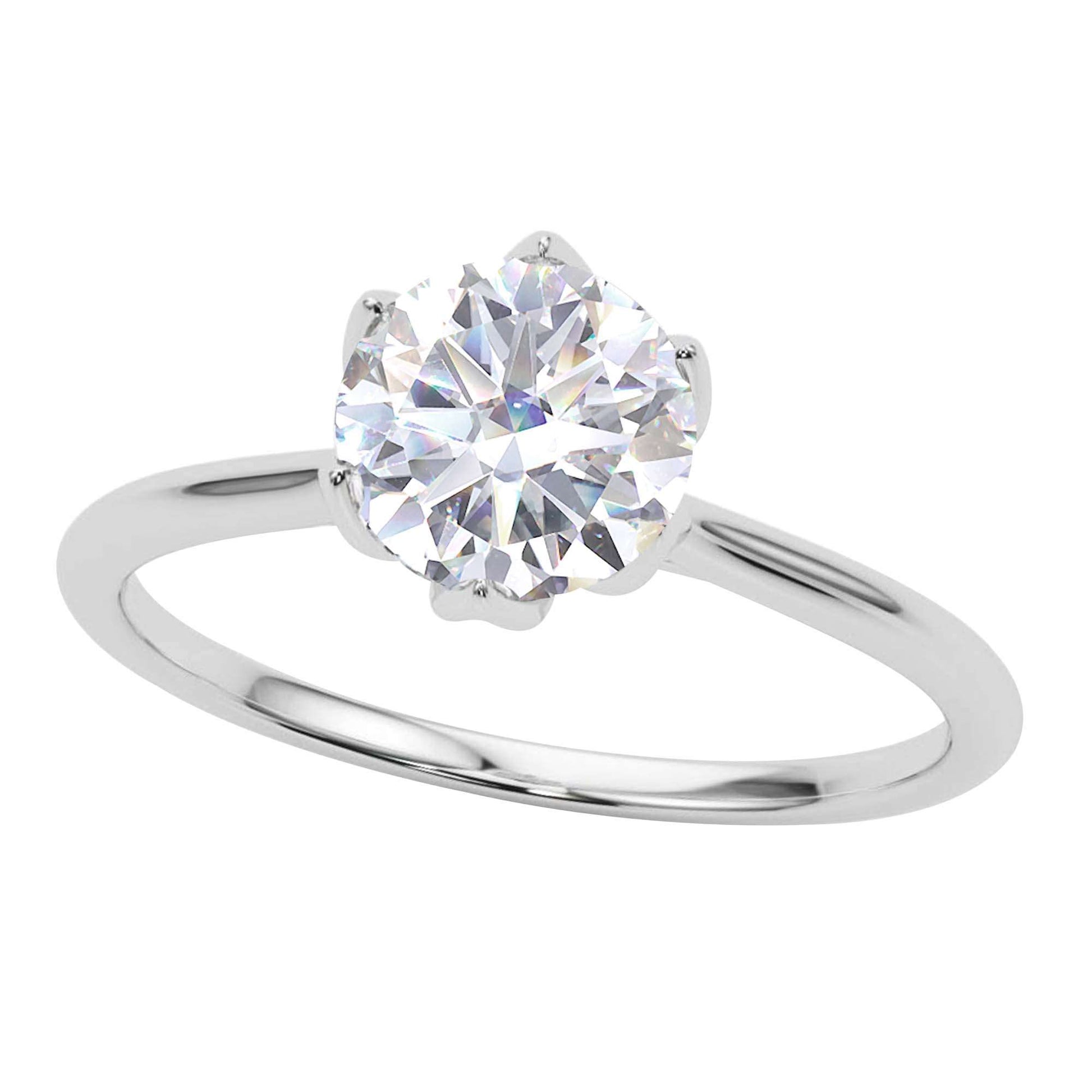 MAULI JEWELS 2.00 Carat White Moissanite Brilliant Round Cut Stone Solitaire Engagement Rings In 14K Solid Rose White & Yellow Gold Mauli Jewels