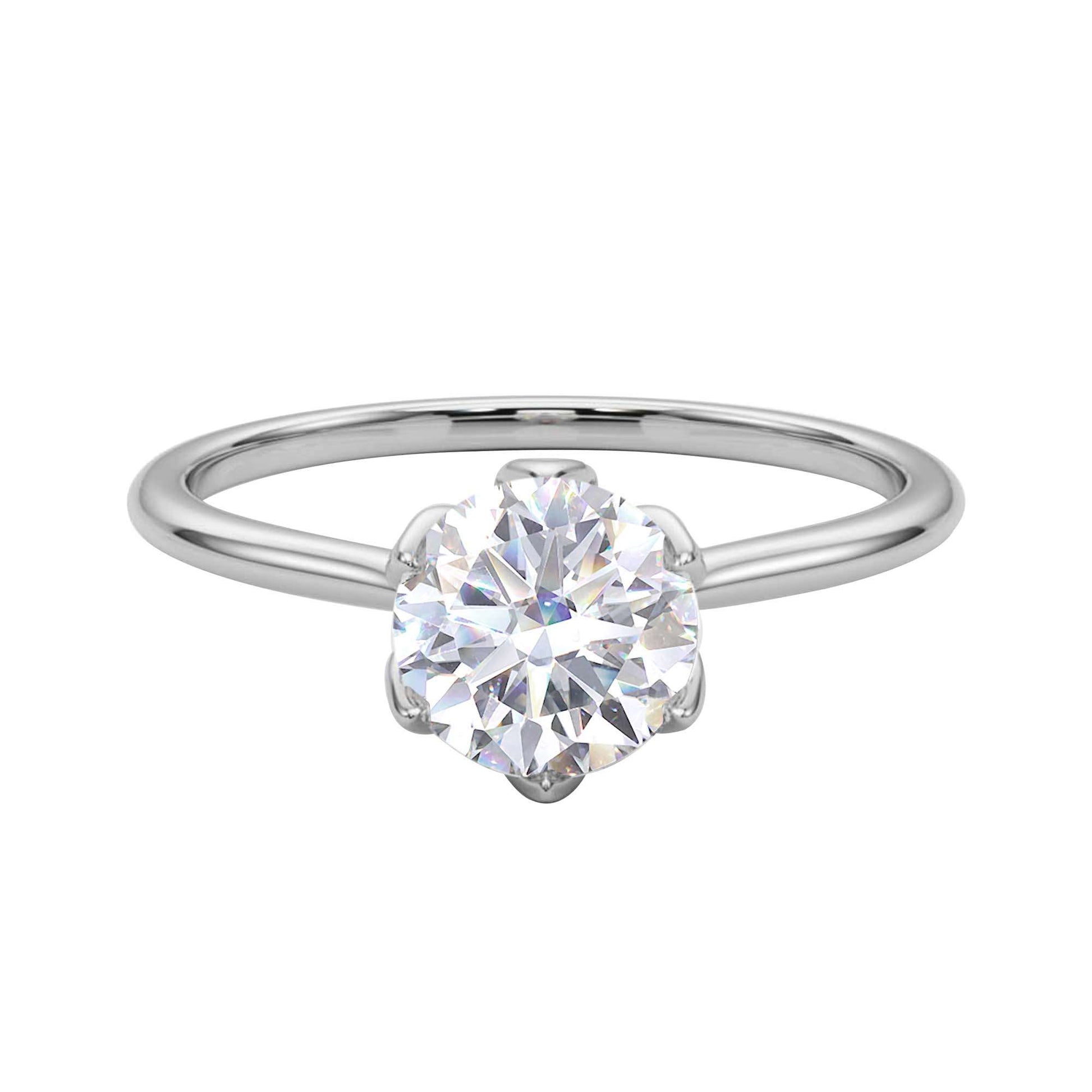 MAULI JEWELS 2.00 Carat White Moissanite Brilliant Round Cut Stone Solitaire Engagement Rings In 14K Solid Rose White & Yellow Gold Mauli Jewels