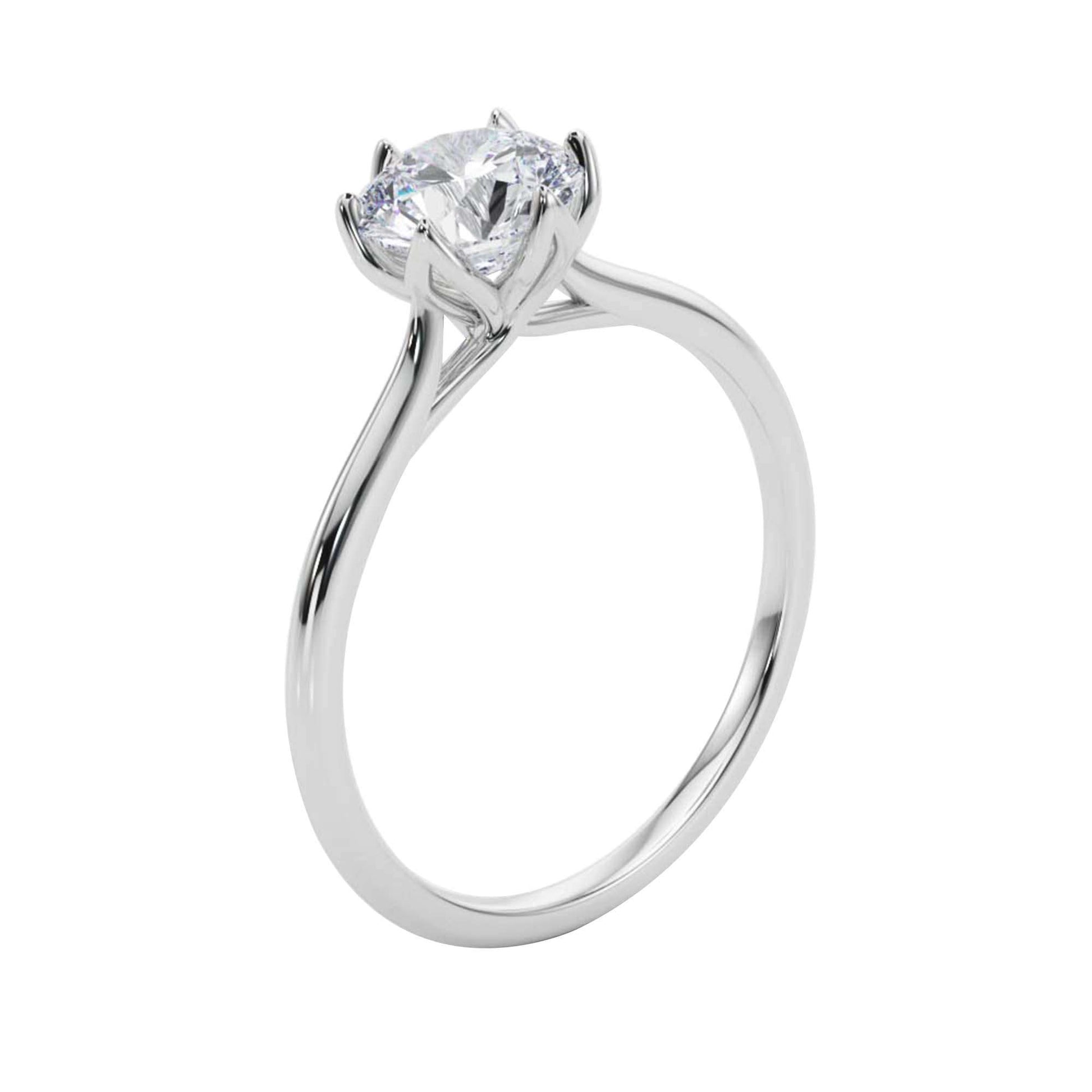 MAULI JEWELS 2.00 Carat White Moissanite Brilliant Round Cut Stone Solitaire Engagement Rings In 14K Solid Rose White & Yellow Gold Mauli Jewels