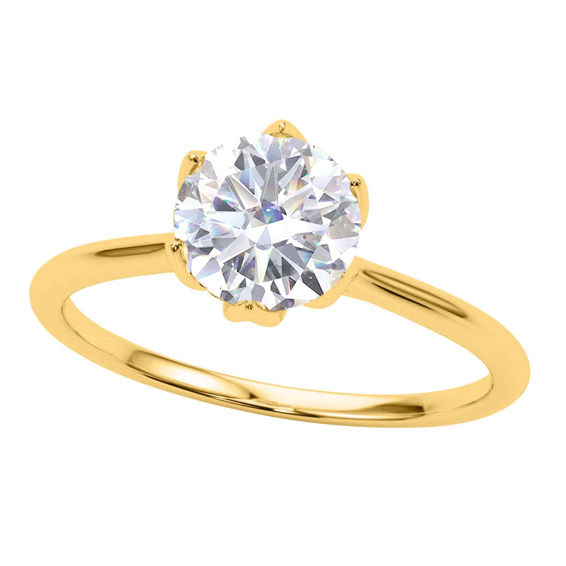 MAULI JEWELS 2.00 Carat White Moissanite Brilliant Round Cut Stone Solitaire Engagement Rings In 14K Solid Rose White & Yellow Gold Mauli Jewels