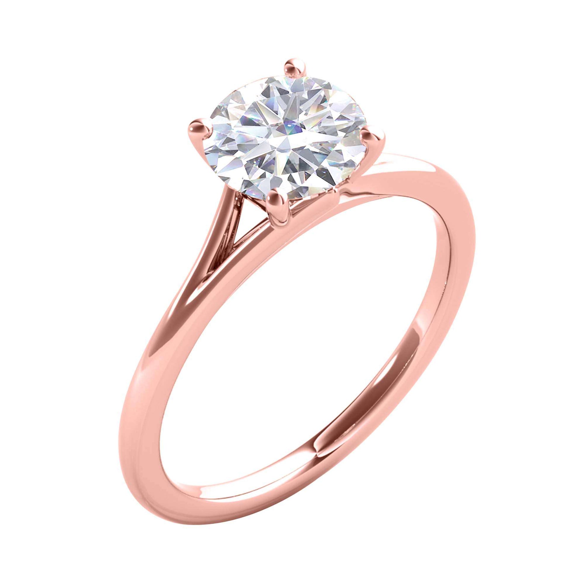 MAULI JEWELS 1.50 Carat Diamond (G-H/ VS1) Moissanite Solitaire Engagement Ring In 14K Solid Rose White & Yellow Gold Mauli Jewels