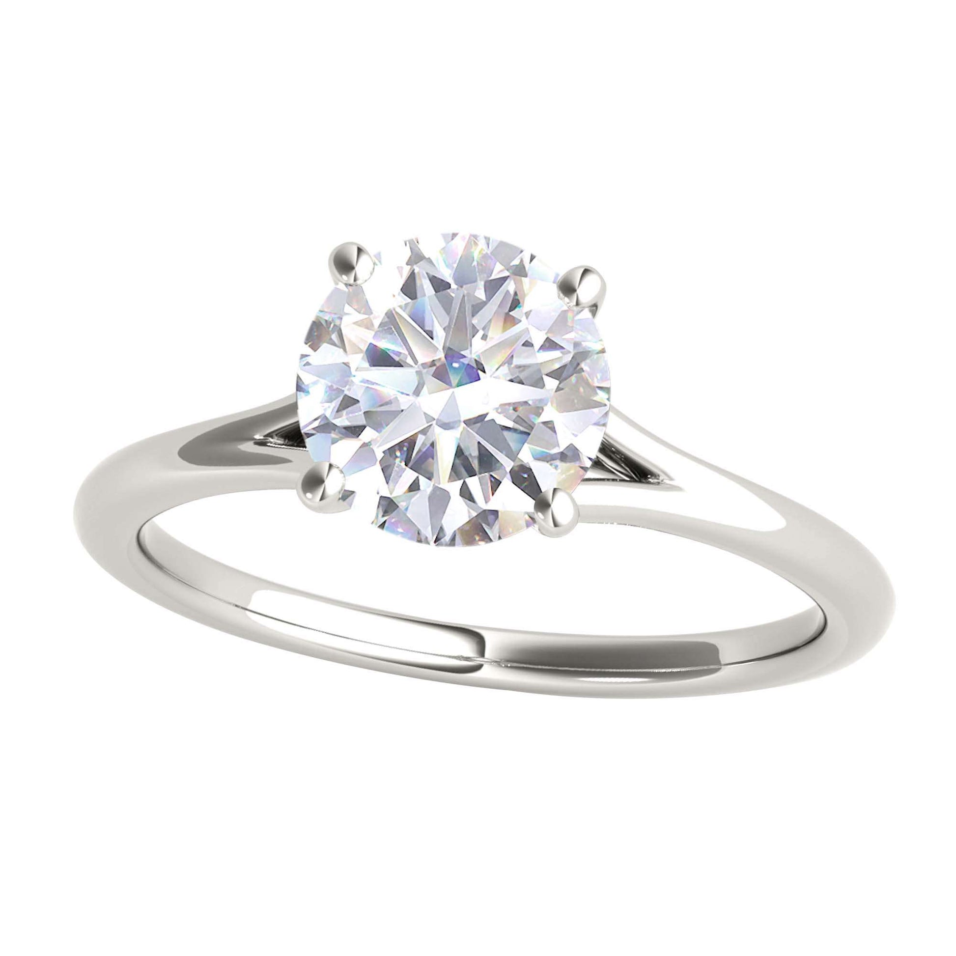 MAULI JEWELS 1.50 Carat Diamond (G-H/ VS1) Moissanite Solitaire Engagement Ring In 14K Solid Rose White & Yellow Gold Mauli Jewels