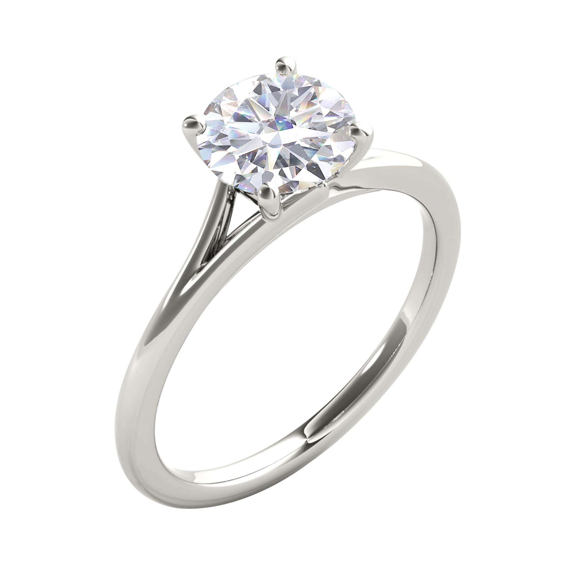 MAULI JEWELS 1.50 Carat Diamond (G-H/ VS1) Moissanite Solitaire Engagement Ring In 14K Solid Rose White & Yellow Gold Mauli Jewels