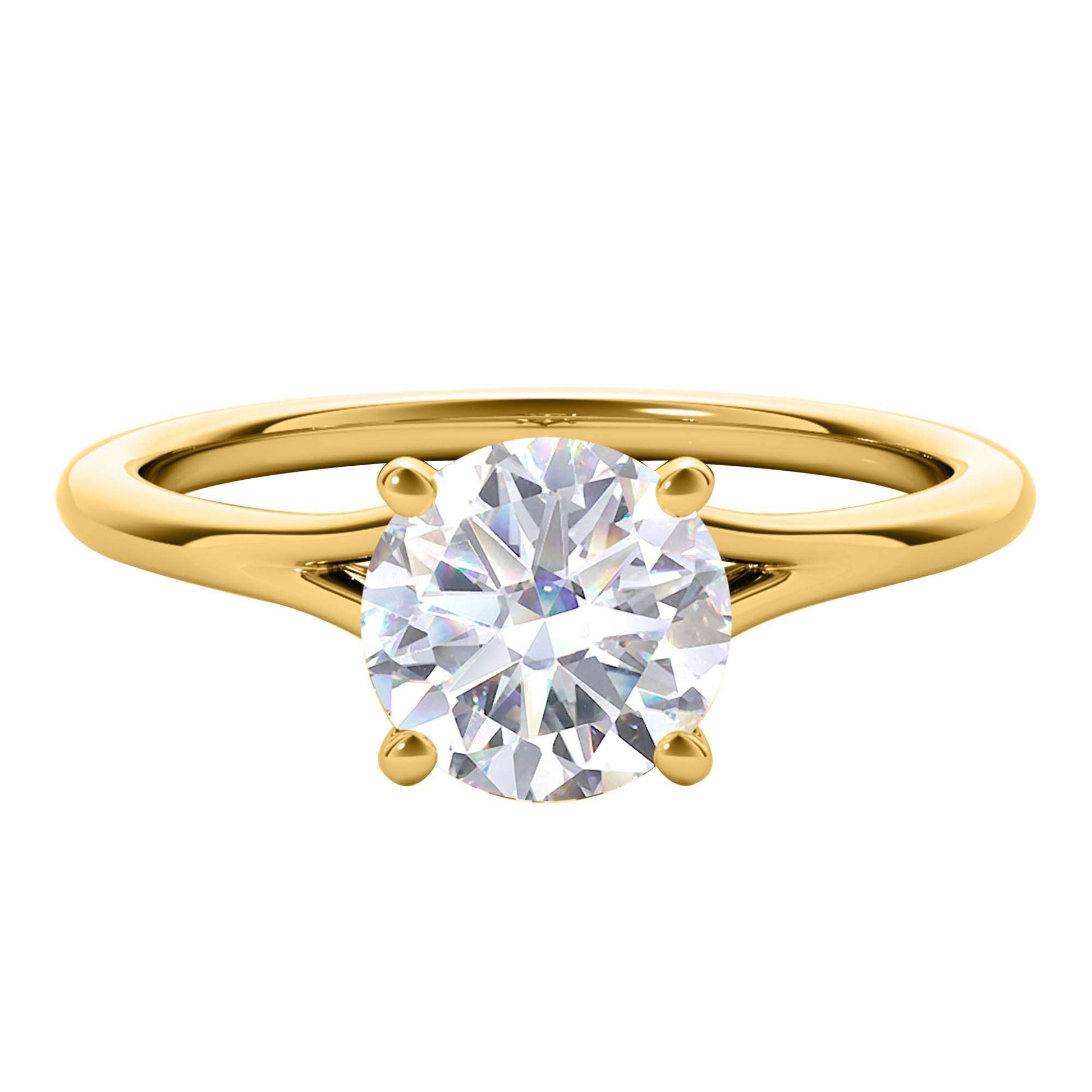 MAULI JEWELS 1.50 Carat Diamond (G-H/ VS1) Moissanite Solitaire Engagement Ring In 14K Solid Rose White & Yellow Gold Mauli Jewels