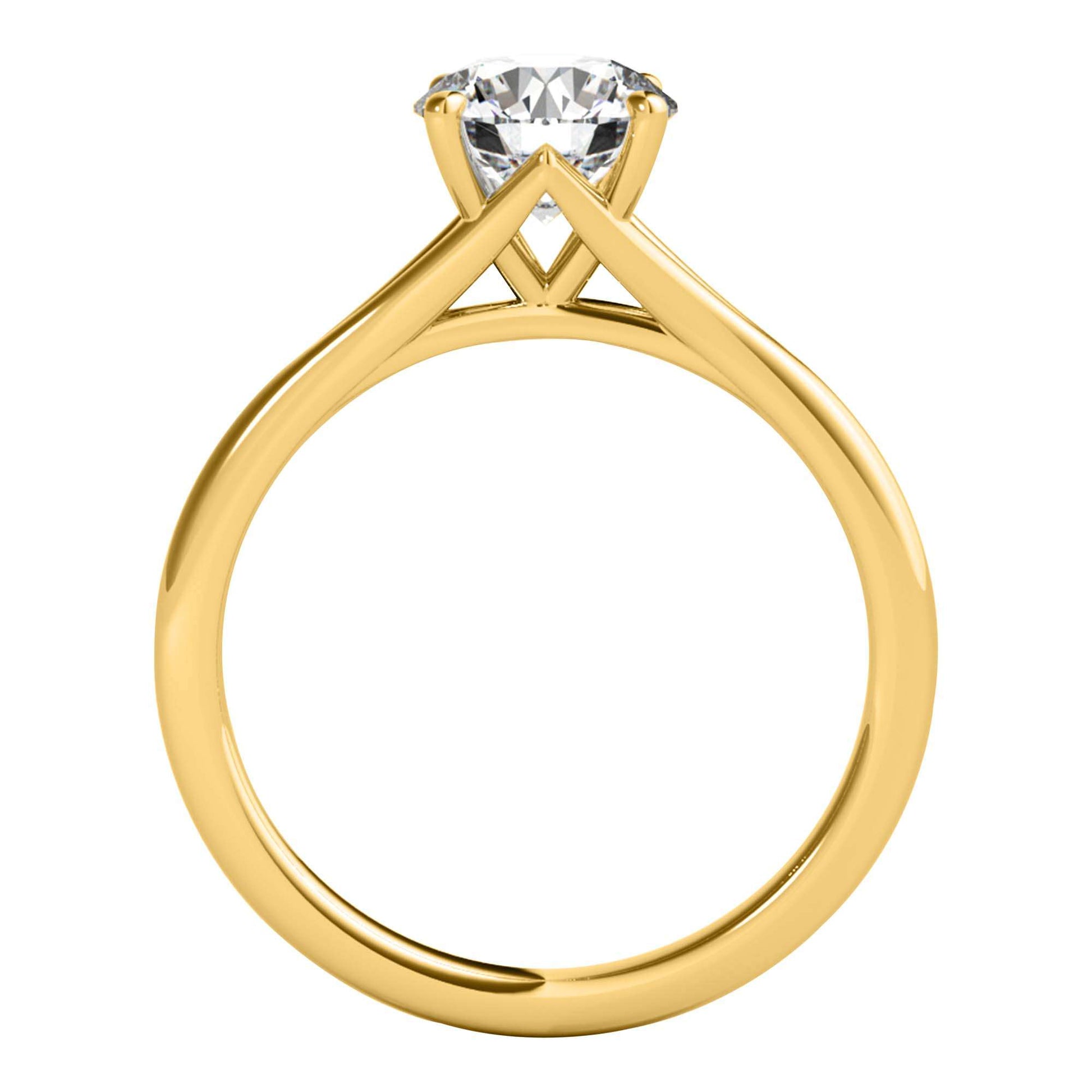 MAULI JEWELS 1.50 Carat Diamond (G-H/ VS1) Moissanite Solitaire Engagement Ring In 14K Solid Rose White & Yellow Gold Mauli Jewels