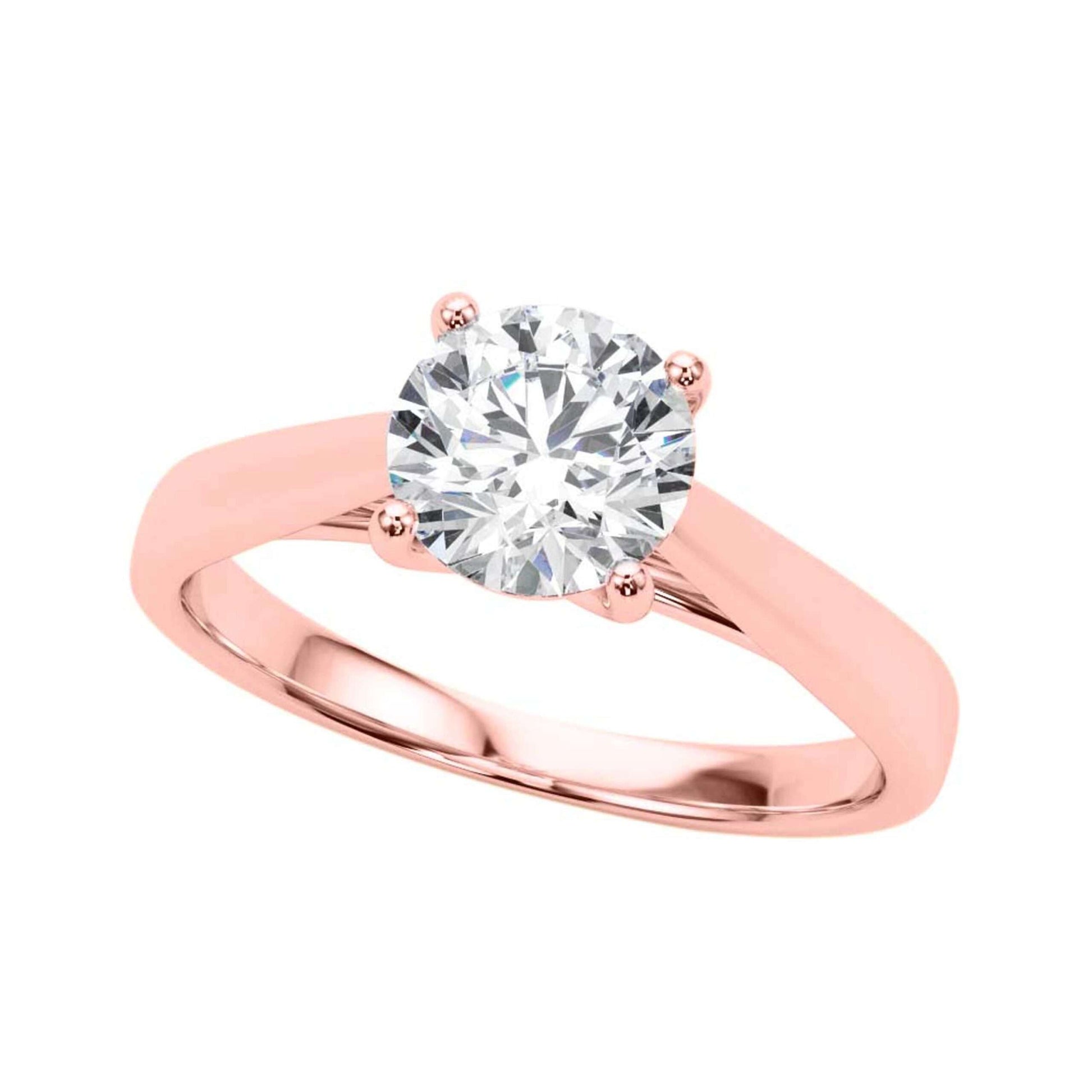 MAULI JEWELS 10K White, Rose & Yellow Gold 1.50 Carat Moissanite Diamond (G-H/ VS1) Engagement Ring Mauli Jewels