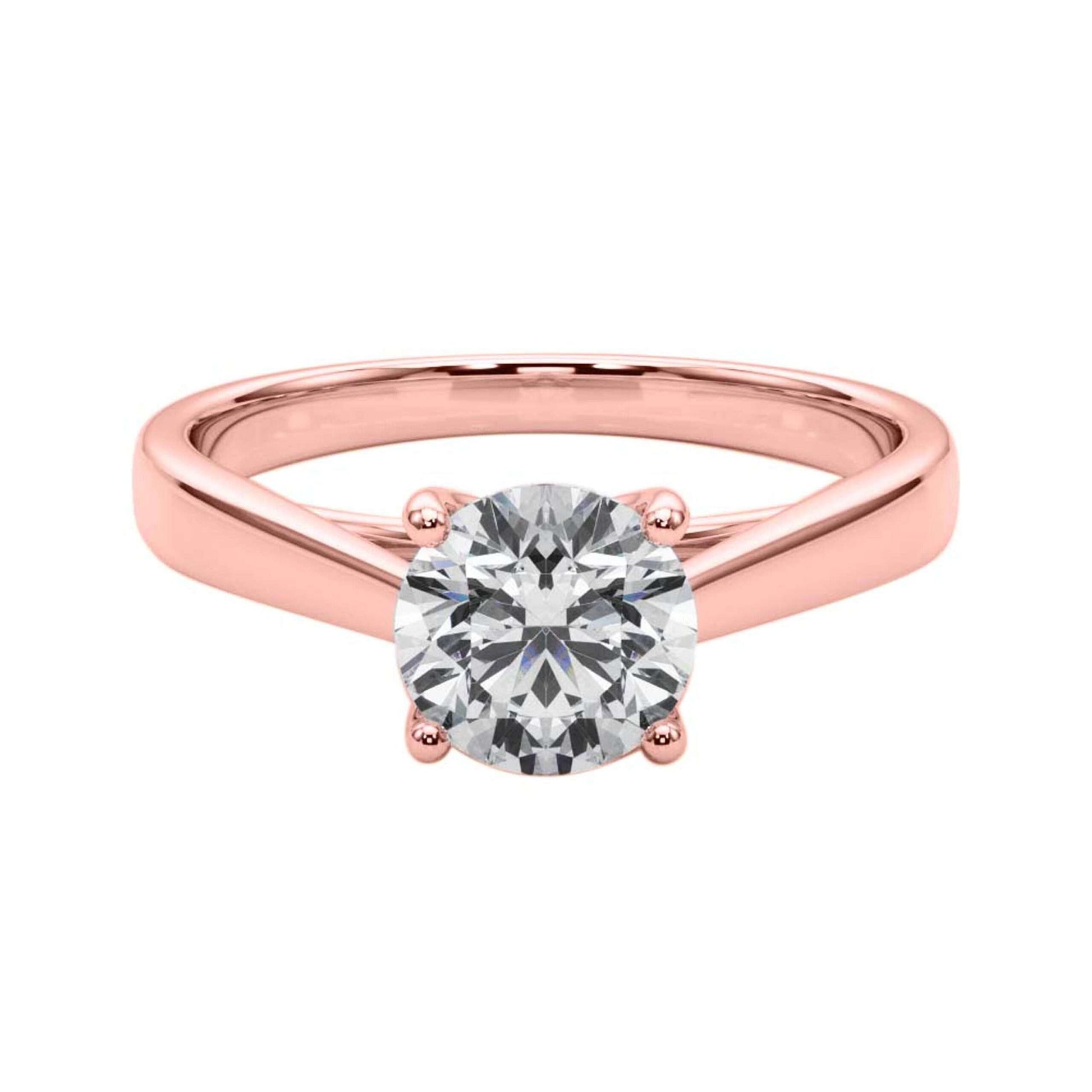 MAULI JEWELS 10K White, Rose & Yellow Gold 1.50 Carat Moissanite Diamond (G-H/ VS1) Engagement Ring Mauli Jewels