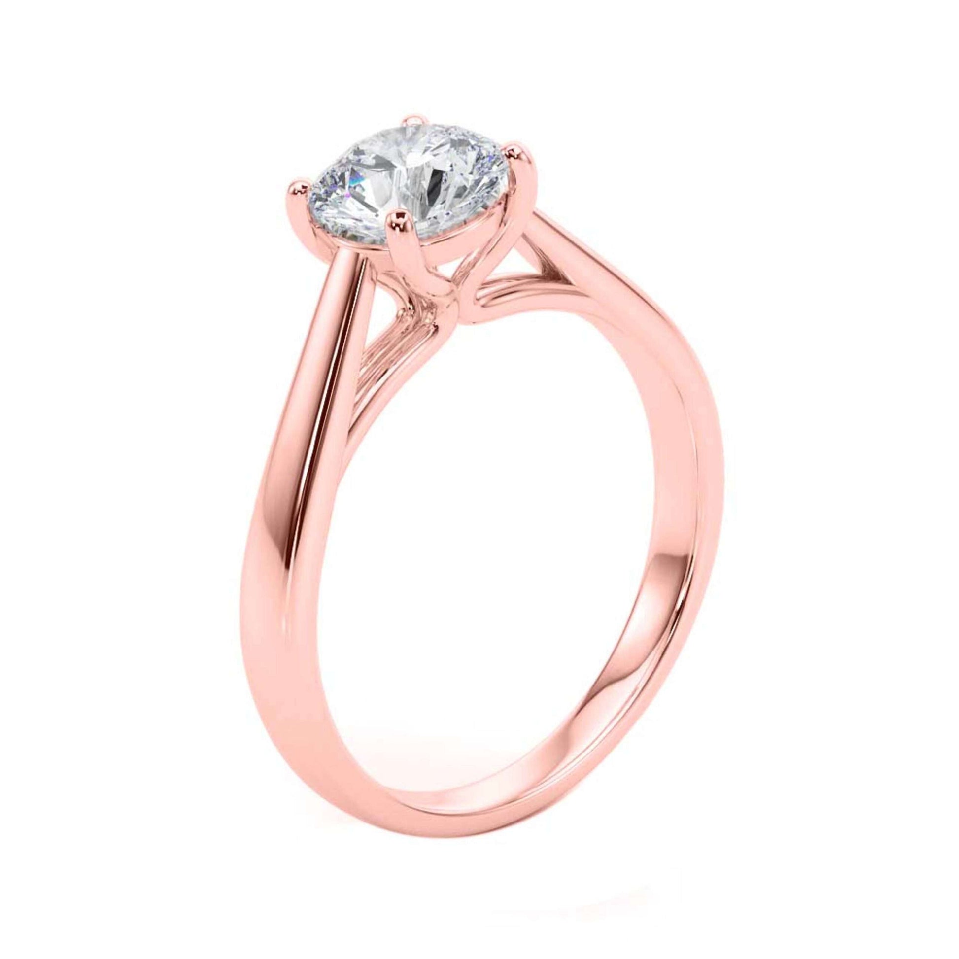 MAULI JEWELS 10K White, Rose & Yellow Gold 1.50 Carat Moissanite Diamond (G-H/ VS1) Engagement Ring Mauli Jewels