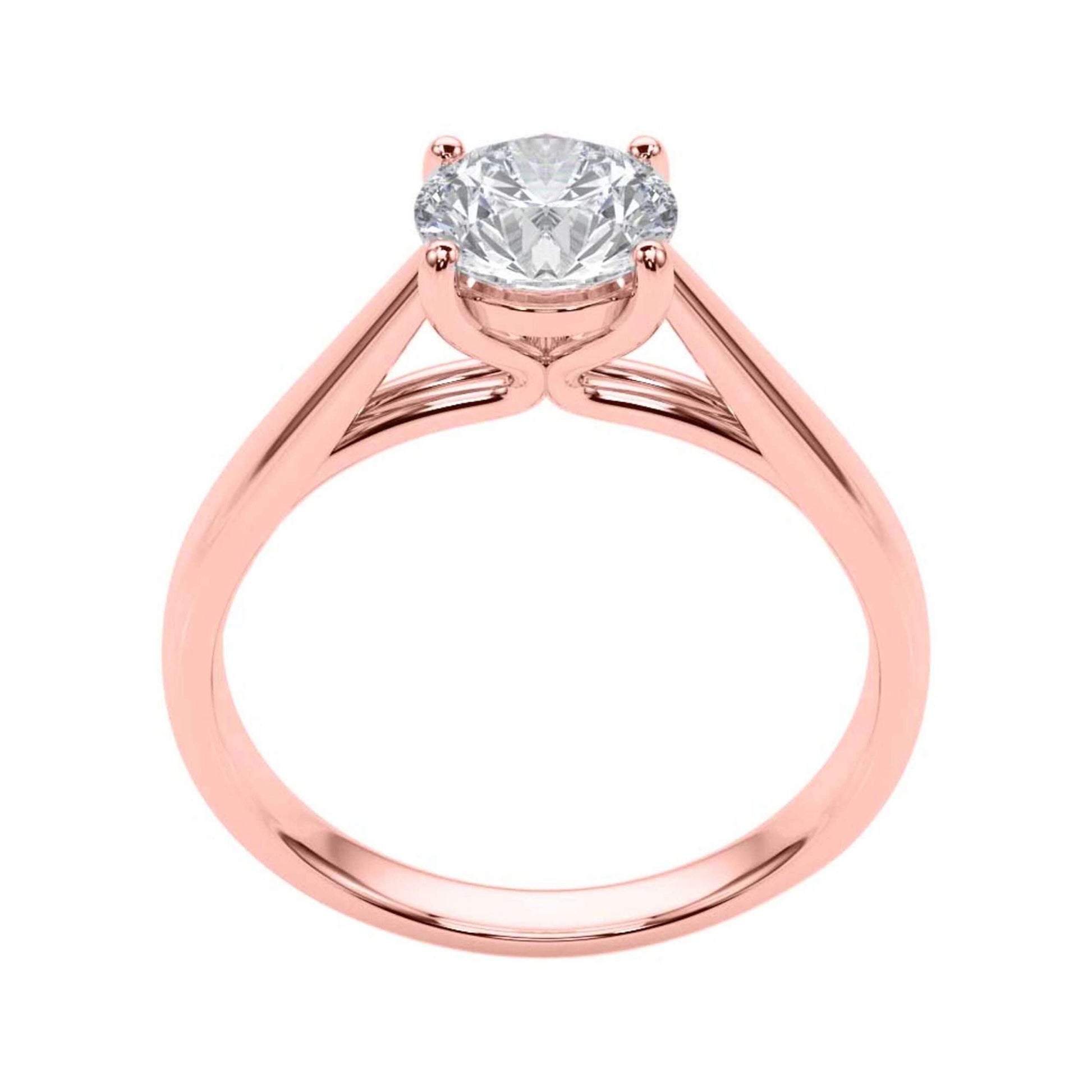 MAULI JEWELS 10K White, Rose & Yellow Gold 1.50 Carat Moissanite Diamond (G-H/ VS1) Engagement Ring Mauli Jewels