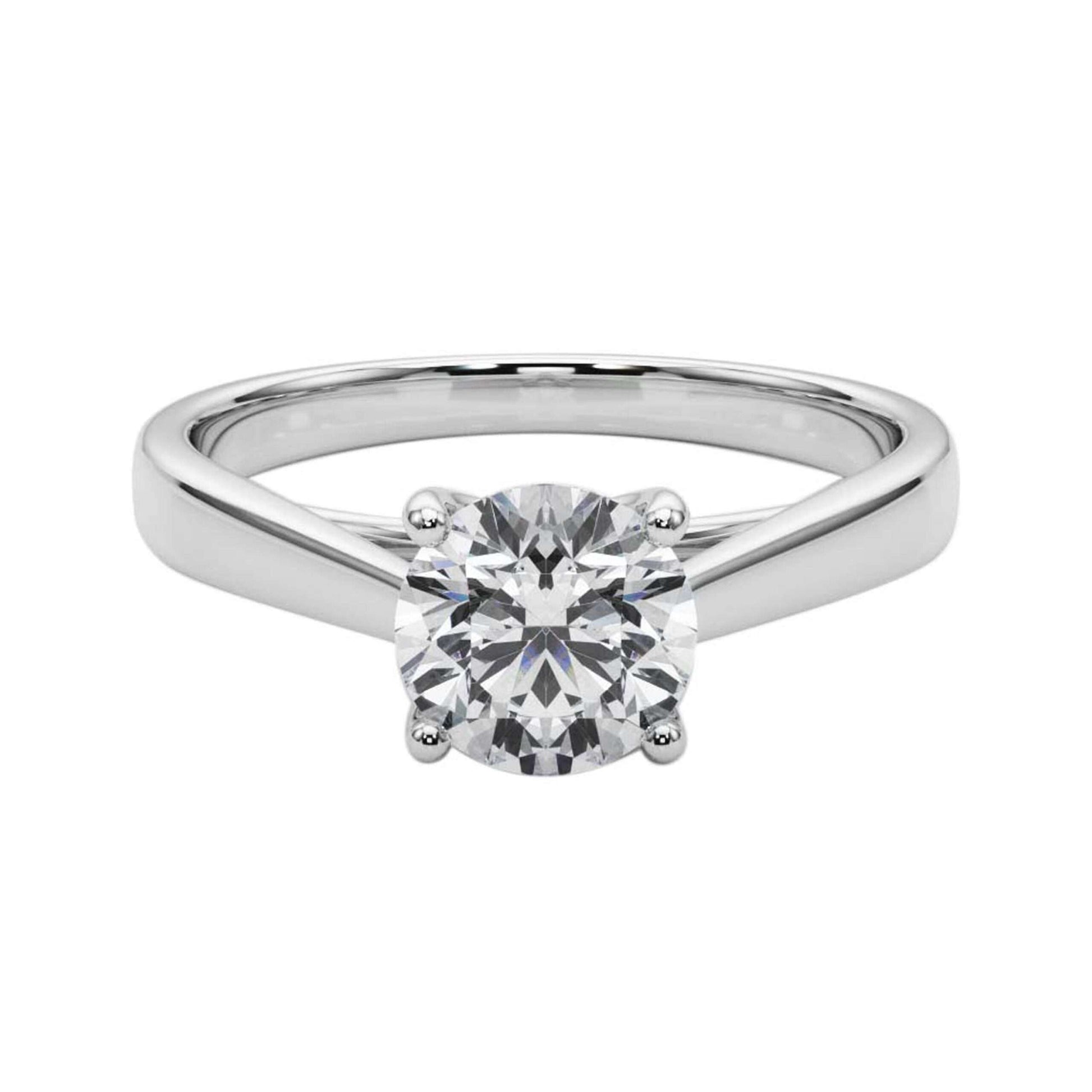 MAULI JEWELS 10K White, Rose & Yellow Gold 1.50 Carat Moissanite Diamond (G-H/ VS1) Engagement Ring Mauli Jewels