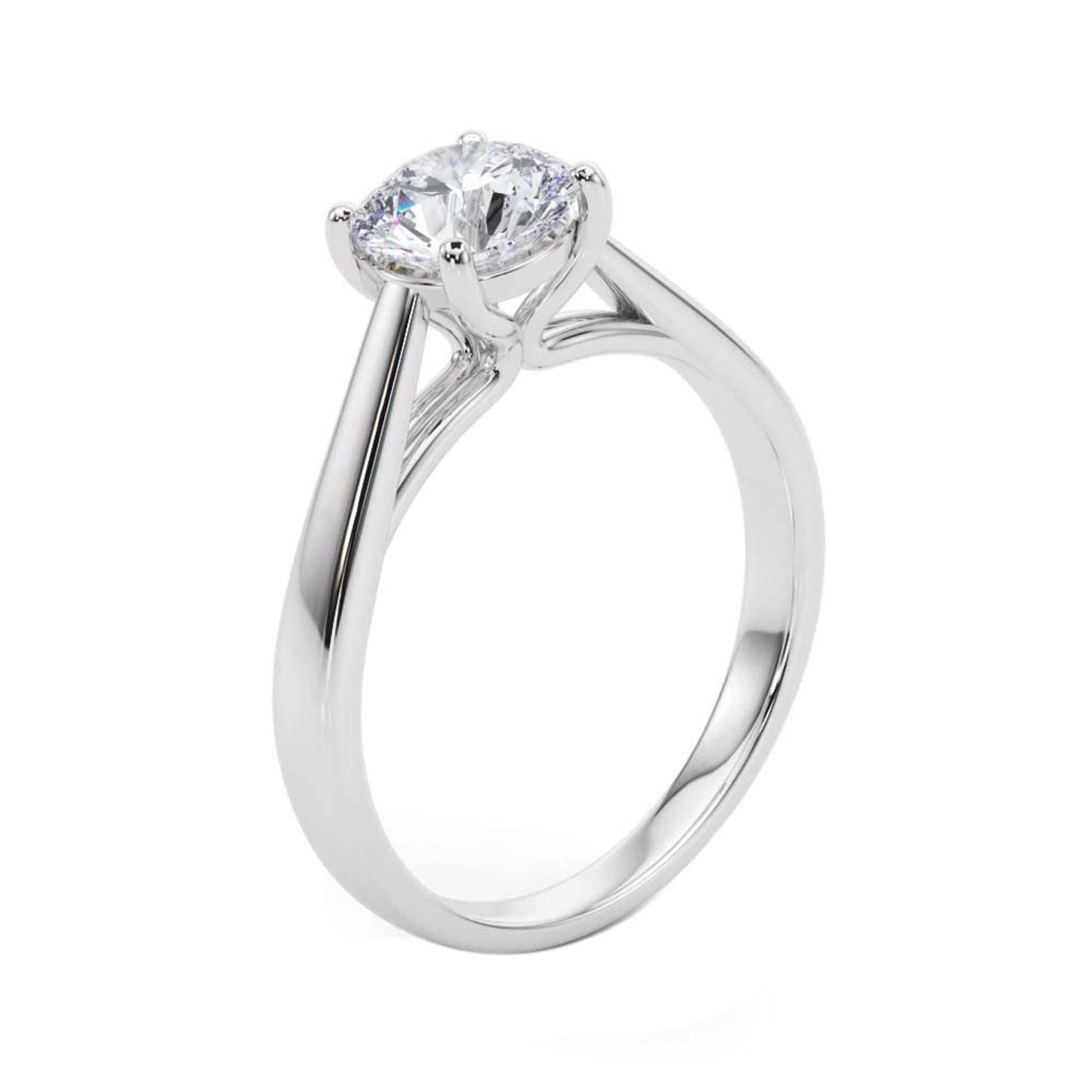 MAULI JEWELS 10K White, Rose & Yellow Gold 1.50 Carat Moissanite Diamond (G-H/ VS1) Engagement Ring Mauli Jewels