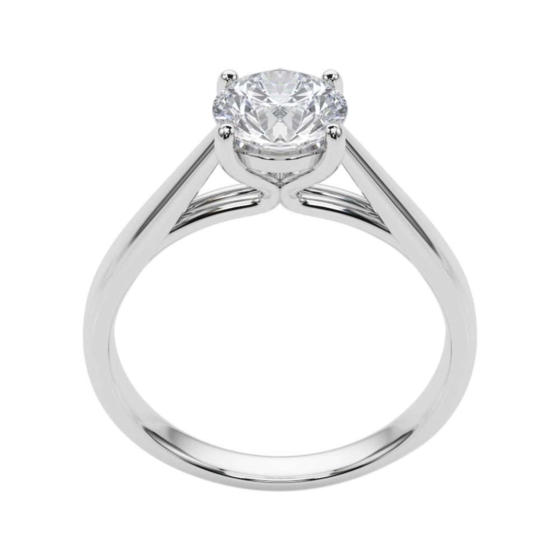 MAULI JEWELS 10K White, Rose & Yellow Gold 1.50 Carat Moissanite Diamond (G-H/ VS1) Engagement Ring Mauli Jewels