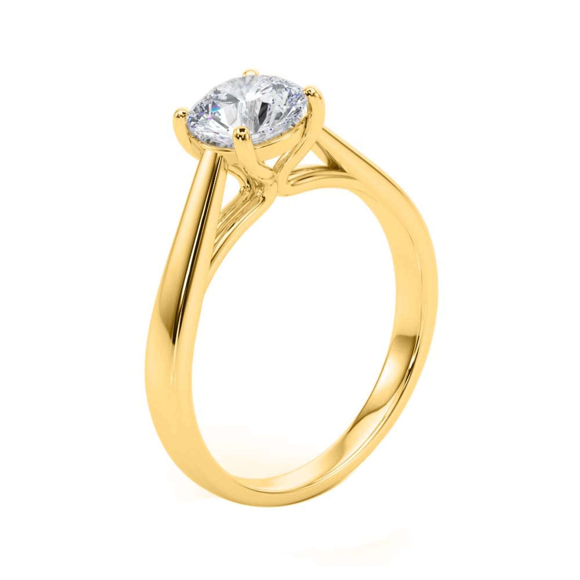 MAULI JEWELS 10K White, Rose & Yellow Gold 1.50 Carat Moissanite Diamond (G-H/ VS1) Engagement Ring Mauli Jewels