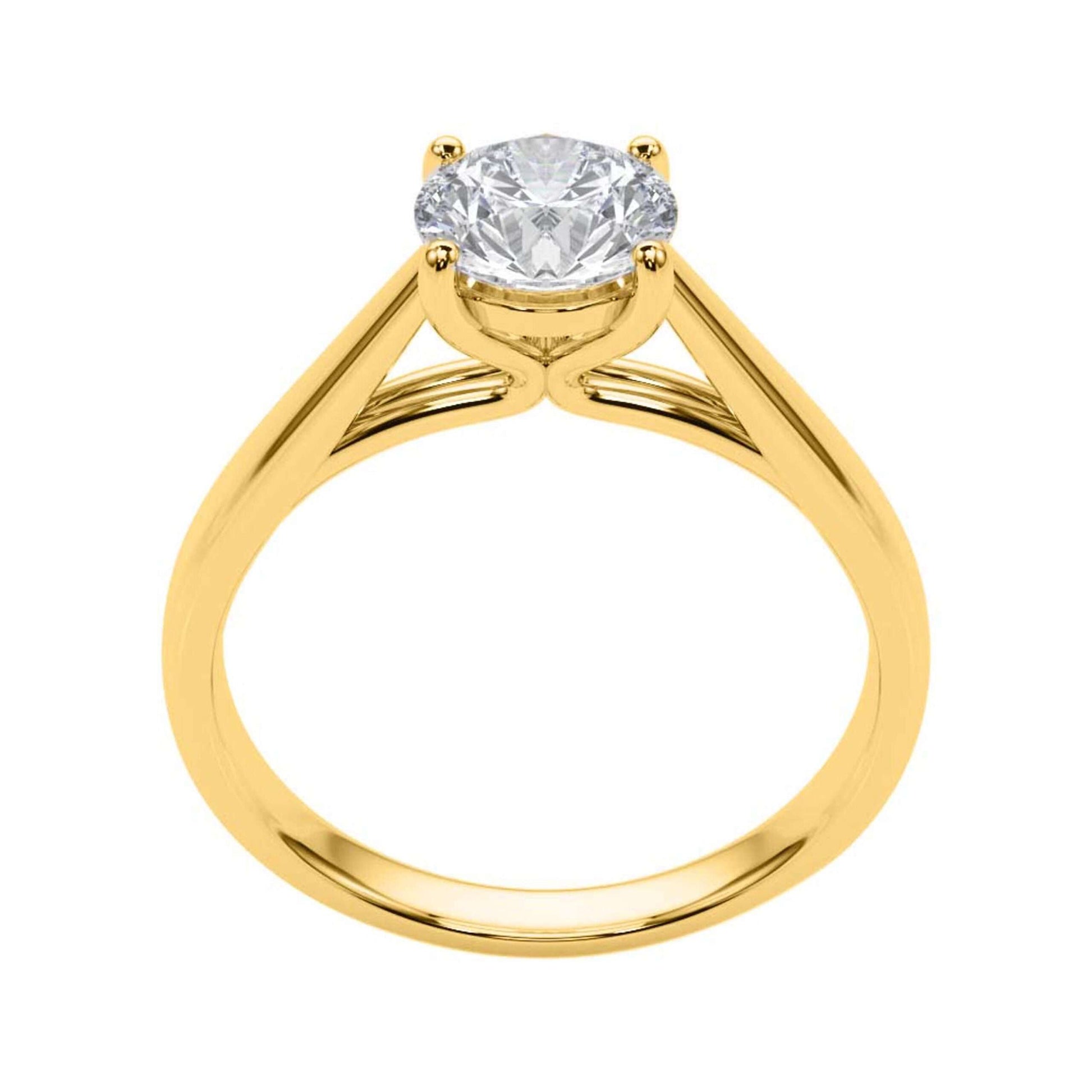 MAULI JEWELS 10K White, Rose & Yellow Gold 1.50 Carat Moissanite Diamond (G-H/ VS1) Engagement Ring Mauli Jewels