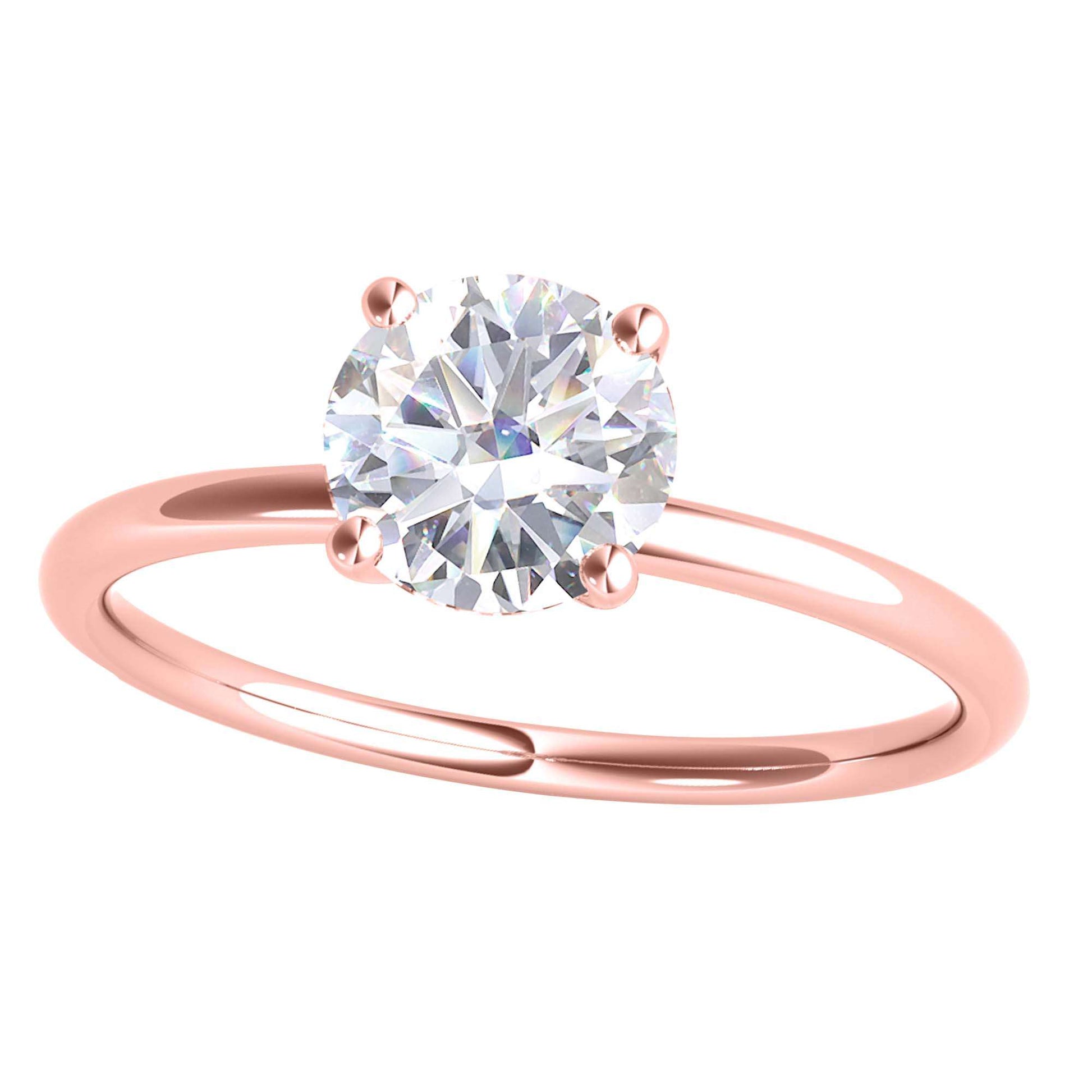 MAULI JEWELS 1.50 Carat Moissanite Diamond Engagement Ring In 14K Solid Rose White Yellow Gold Mauli Jewels